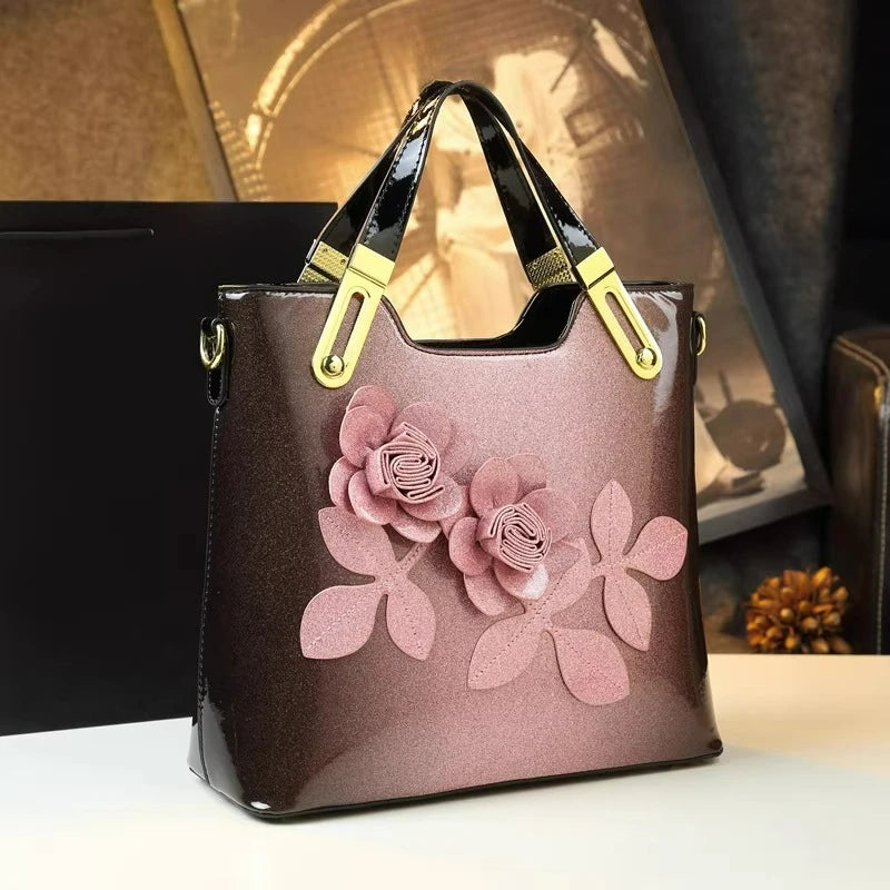 Gradient Floral Tote Bag, Large-Capacity Shoulder Bag - product photo 2