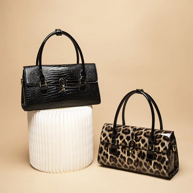 Leopard-Print Shoulder Tote, Soft Everyday Bag - product photo 5