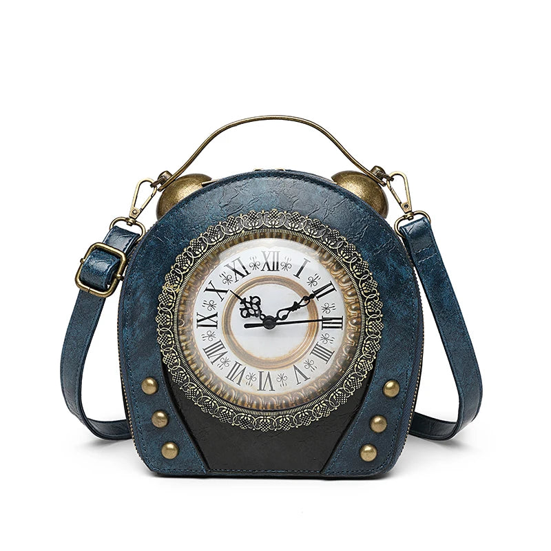 Steampunk Clock Bag, Round Vintage Crossbody Purse - product photo 2