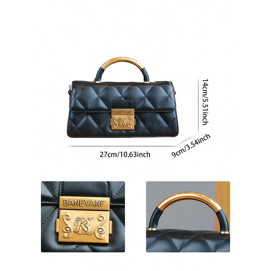 Metal-Handle Mini Bag, Evening PU Crossbody Purse - product photo 2
