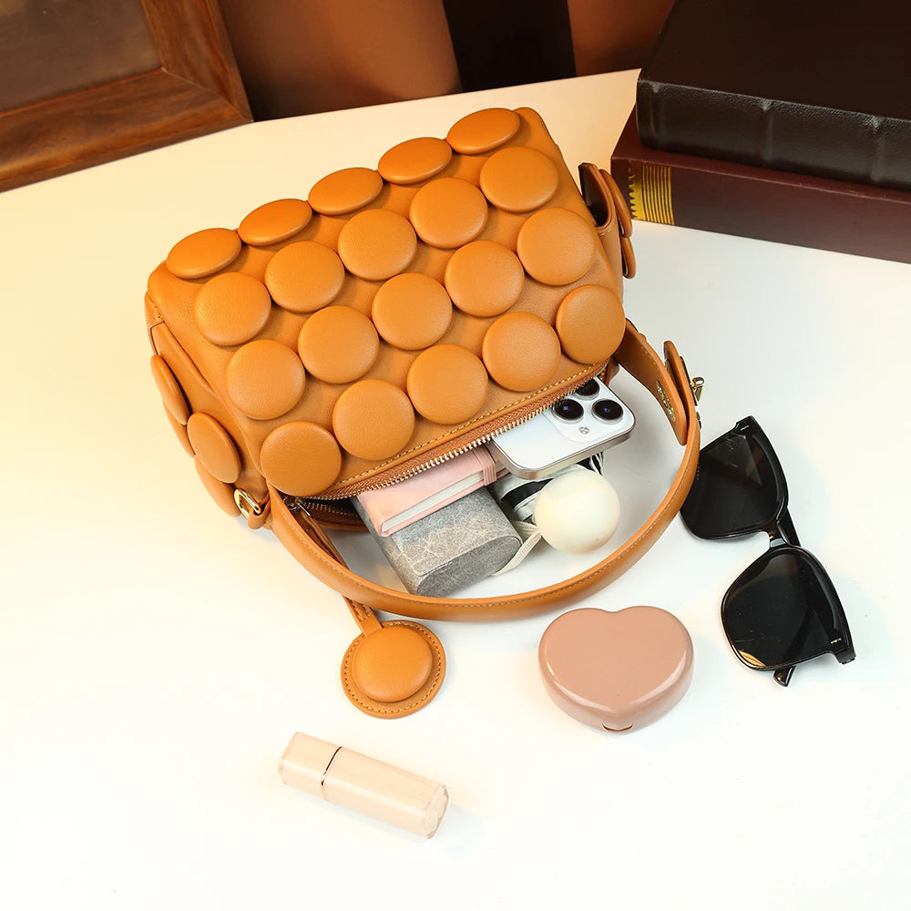 3D Dot Square Bag, Niche PU Commuter Crossbody - product photo 5