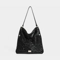 Leopard Velvet Hobo Bag, Animal Print Shoulder Tote - product photo 1