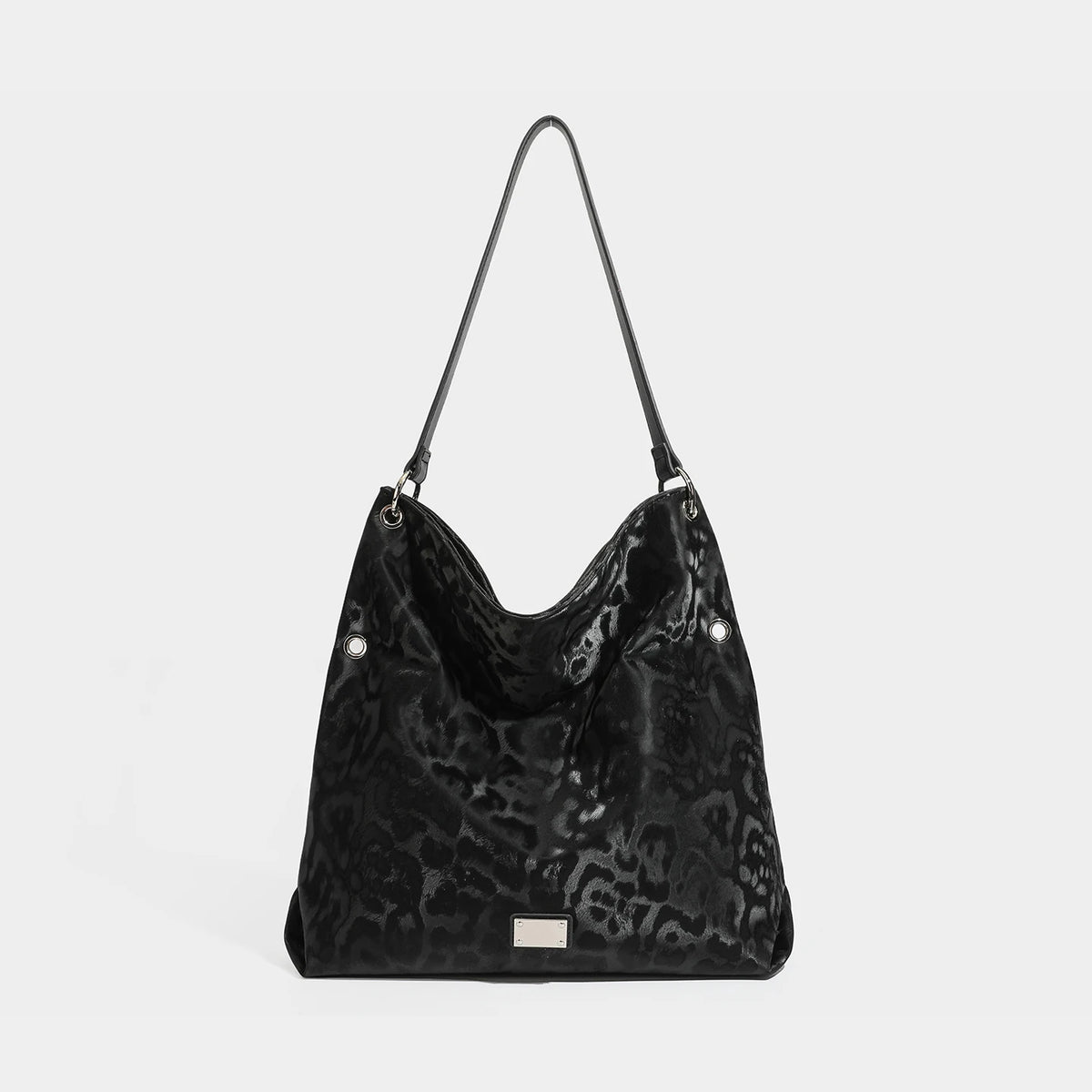 Leopard Velvet Hobo Bag, Animal Print Shoulder Tote - product photo 1