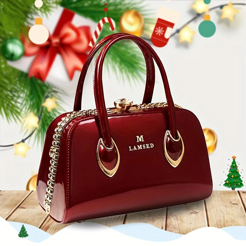 Rhinestone Vintage Satchel, PU Storage Handbag - product photo 6