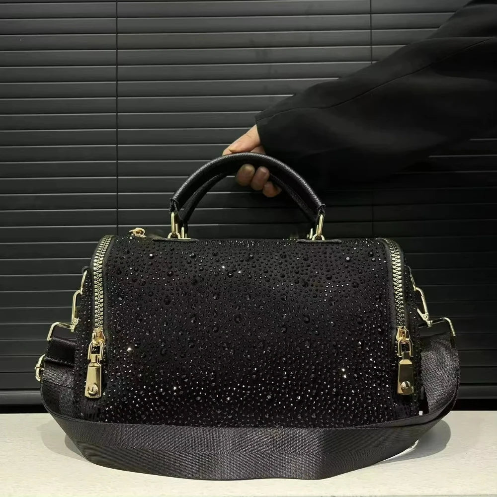 Leopard Print Rhinestone Bag, PU Crossbody - product photo 6