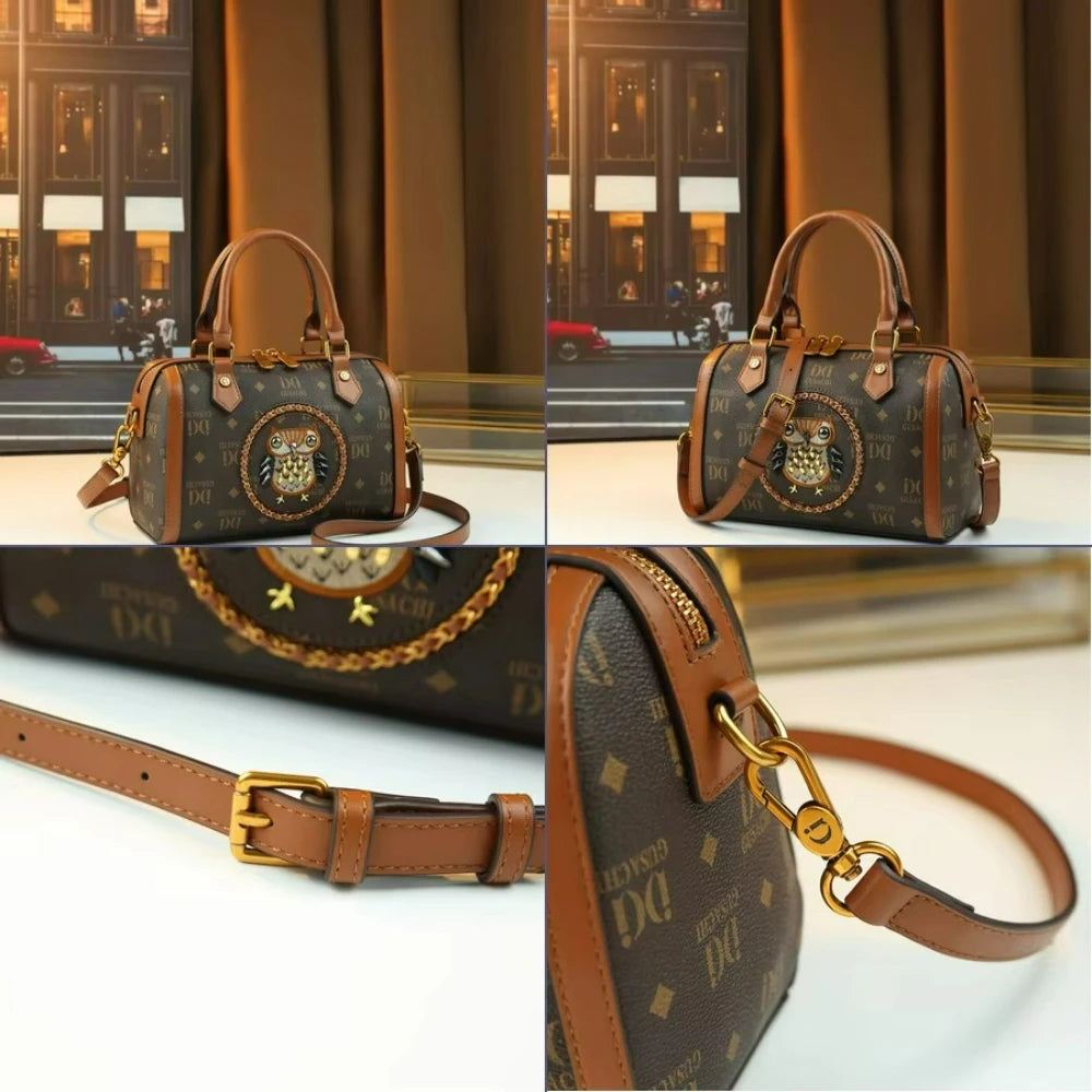 Owl Rivet Pillow Bag, Letter-Print Shoulder Bag - product photo 5