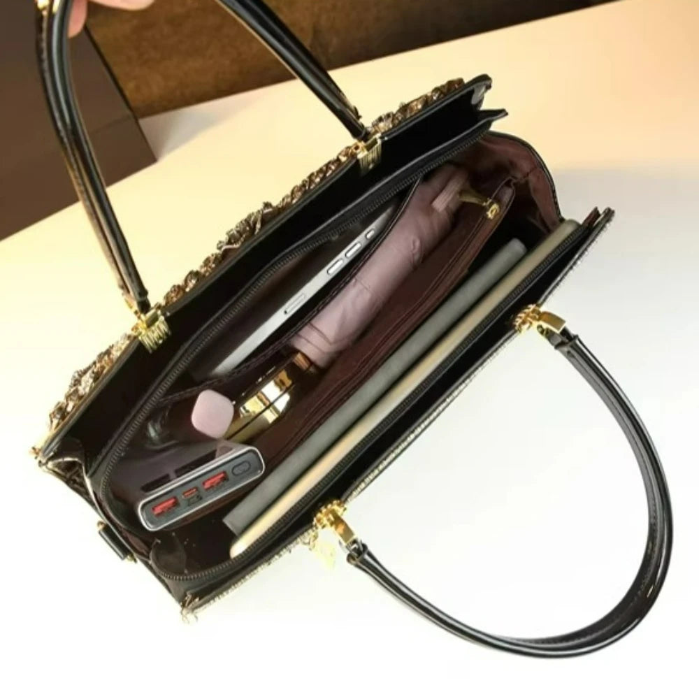 Diamond-Inlaid Handbag, Large-Capacity Shoulder Bag - product photo 5