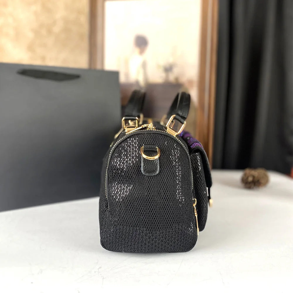 Nylon Boston Bag, Casual Travel Crossbody Handbag - product photo 5