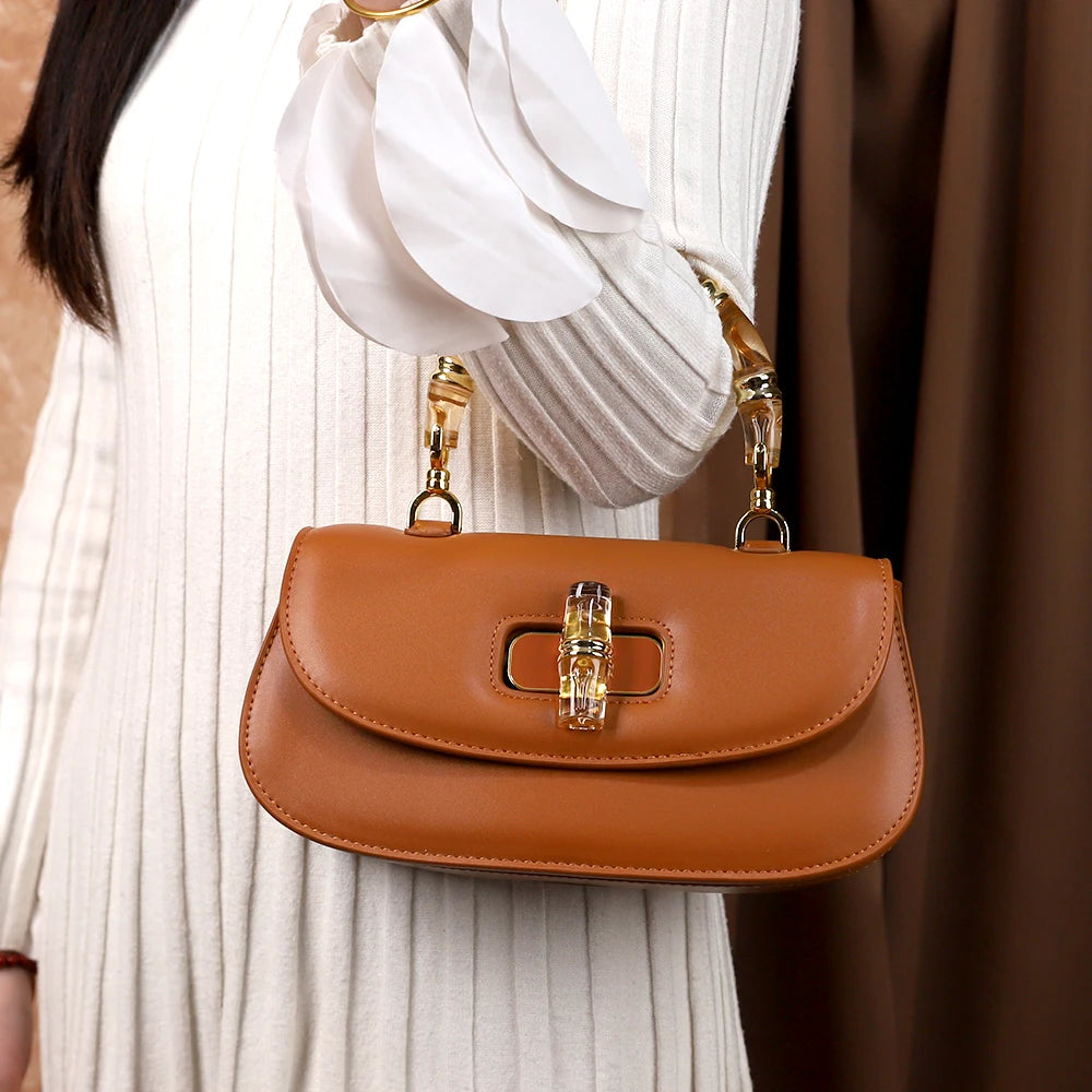 Saddle Bag with Rotary Buckle, PU Shoulder Bag - product photo 6