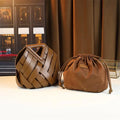 Woven Barrel Handbag, Geometric Soft PU Top-Handle Bag - product photo 1