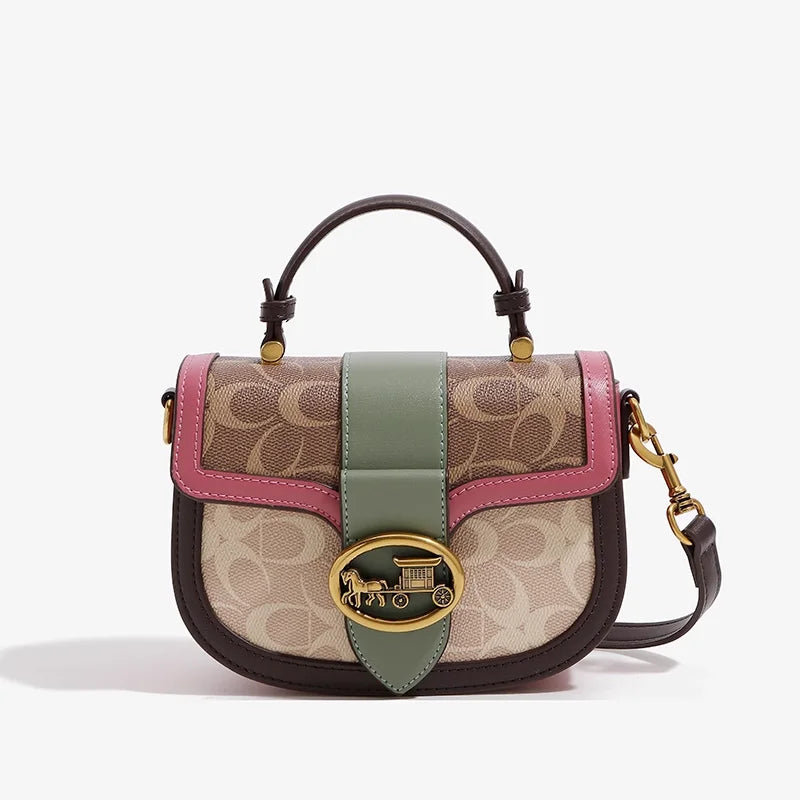 Vintage PVC Saddle Bag, Geometric Crossbody - product photo 1