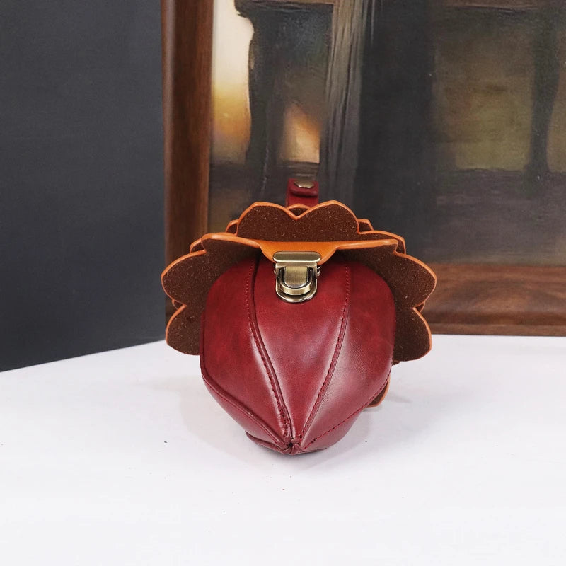 Pinecone-Shaped Mini Bag, Geometric PU Handbag - product photo 4
