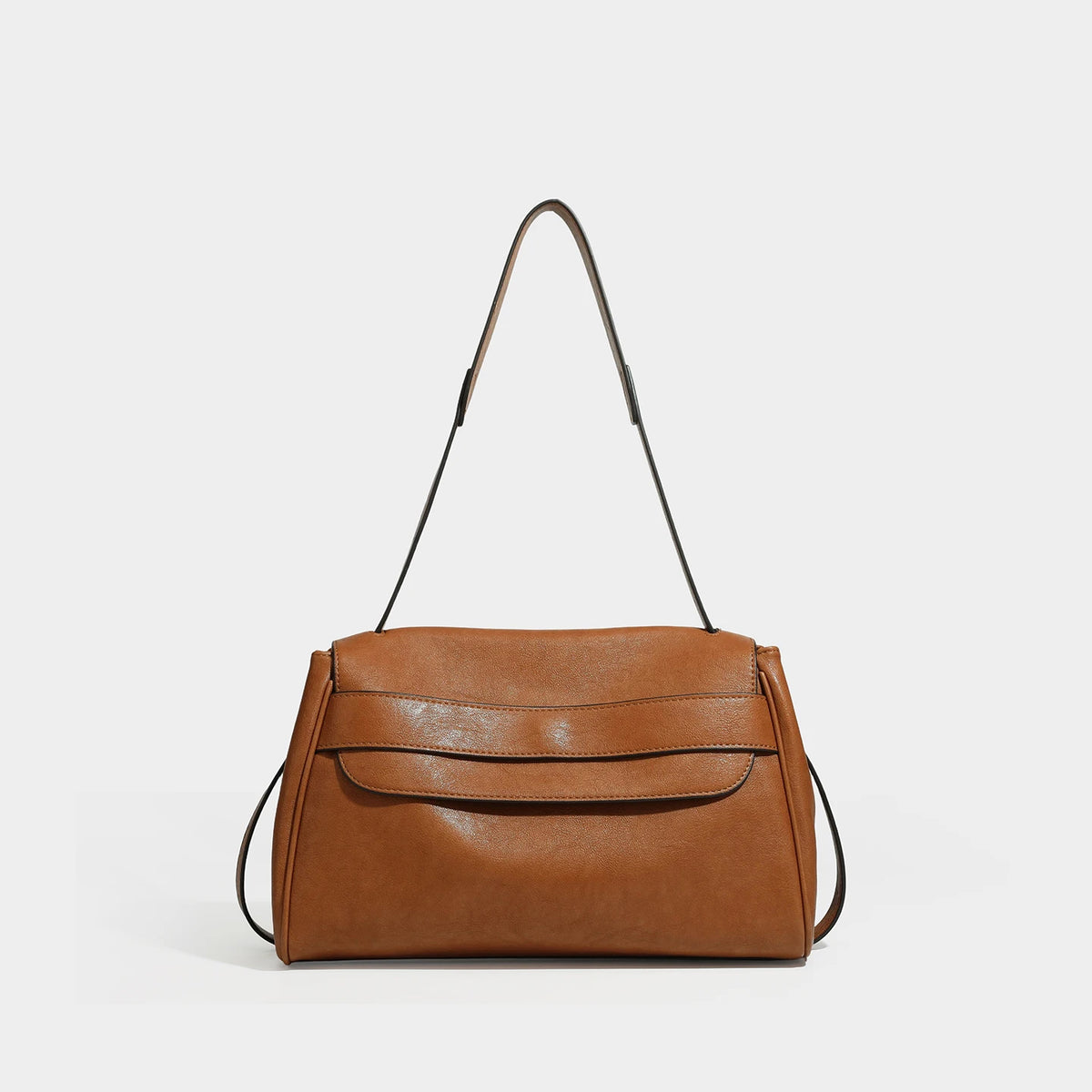 Minimalist Flap Shoulder Bag, Top-Handle Satchel - product photo 3