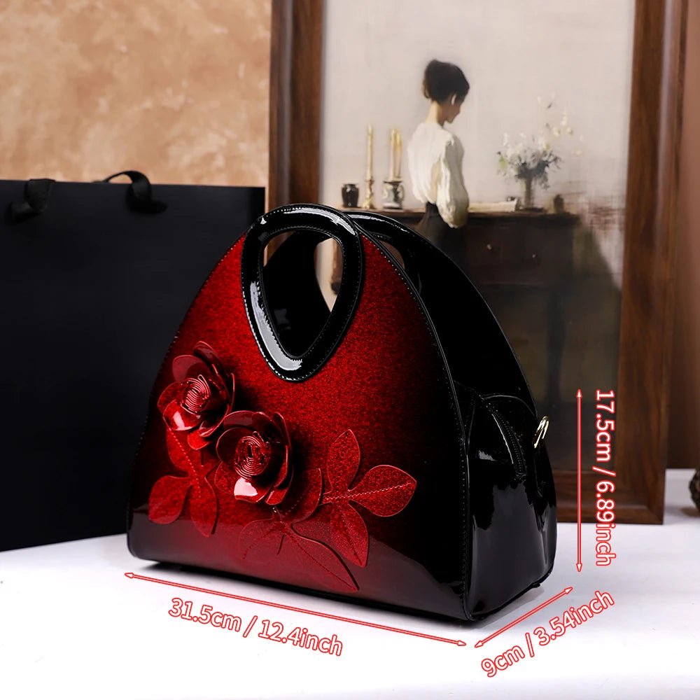 3D Rose Dumpling Bag, Textured PU Crossbody - product photo 2