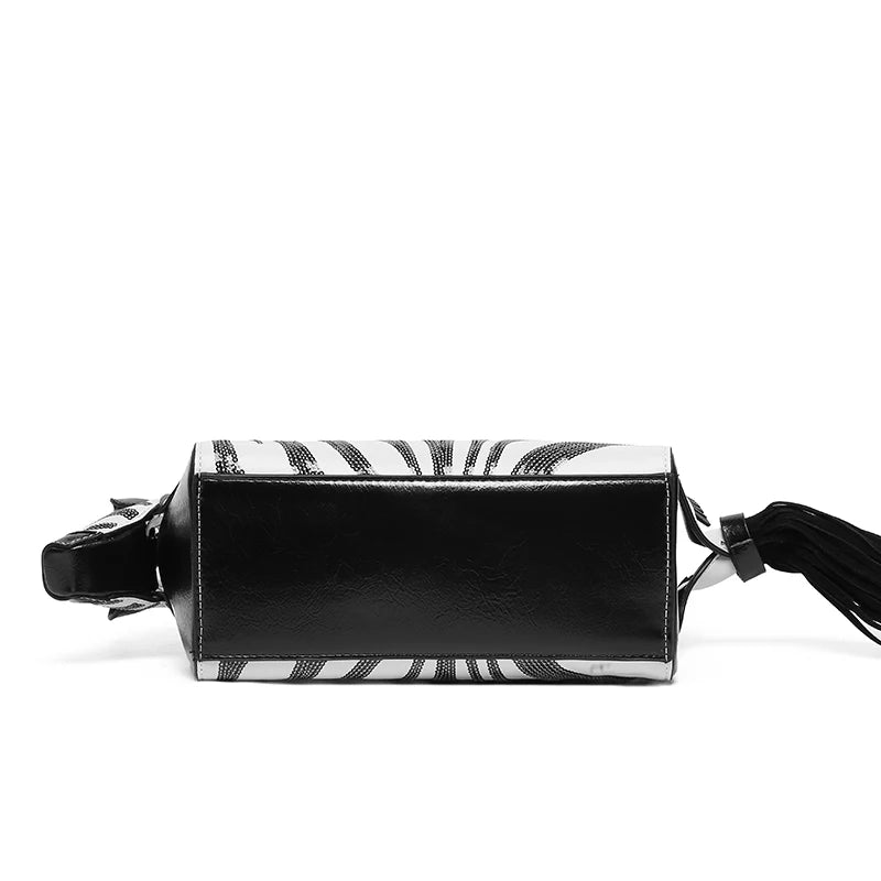 Zebra-Print Tote with Pearl Detail, Underarm Bag - product photo 5