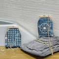 Diamond Denim Evening Bag with Chain - product photo 1