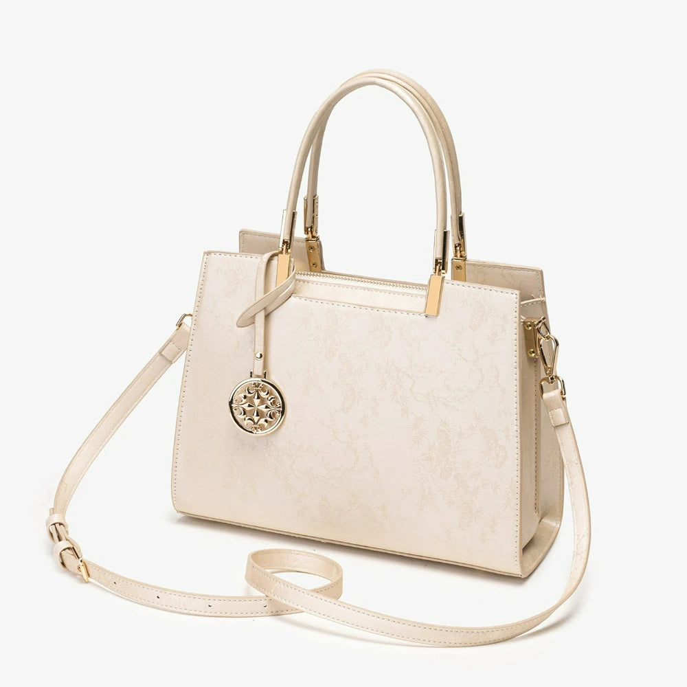 Embroidered Commuter Tote, Chinese-Style Shoulder Bag - product photo 3