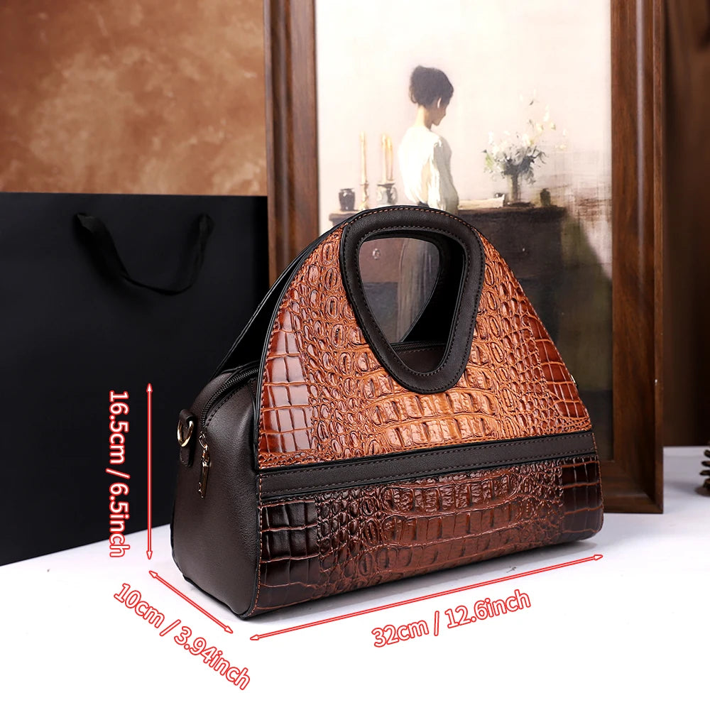 Croc-Pattern Crossbody Bag with Magnetic Closure - product photo 2