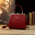 Crocodile-Pattern Sequin Bag with Removable Strap - product photo 1