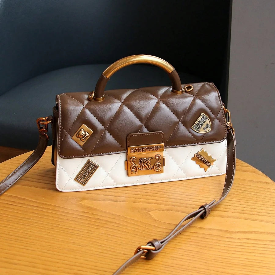 Metal-Handle Mini Bag, Evening PU Crossbody Purse - product photo 1