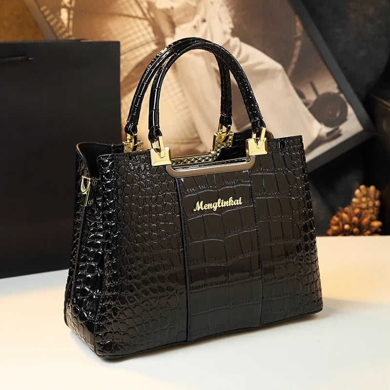 Alligator-Texture Tote, Large Travel Crossbody Bag - product photo 5
