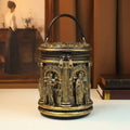 Embossed Barrel Bag, Vintage PU Crossbody - product photo 1