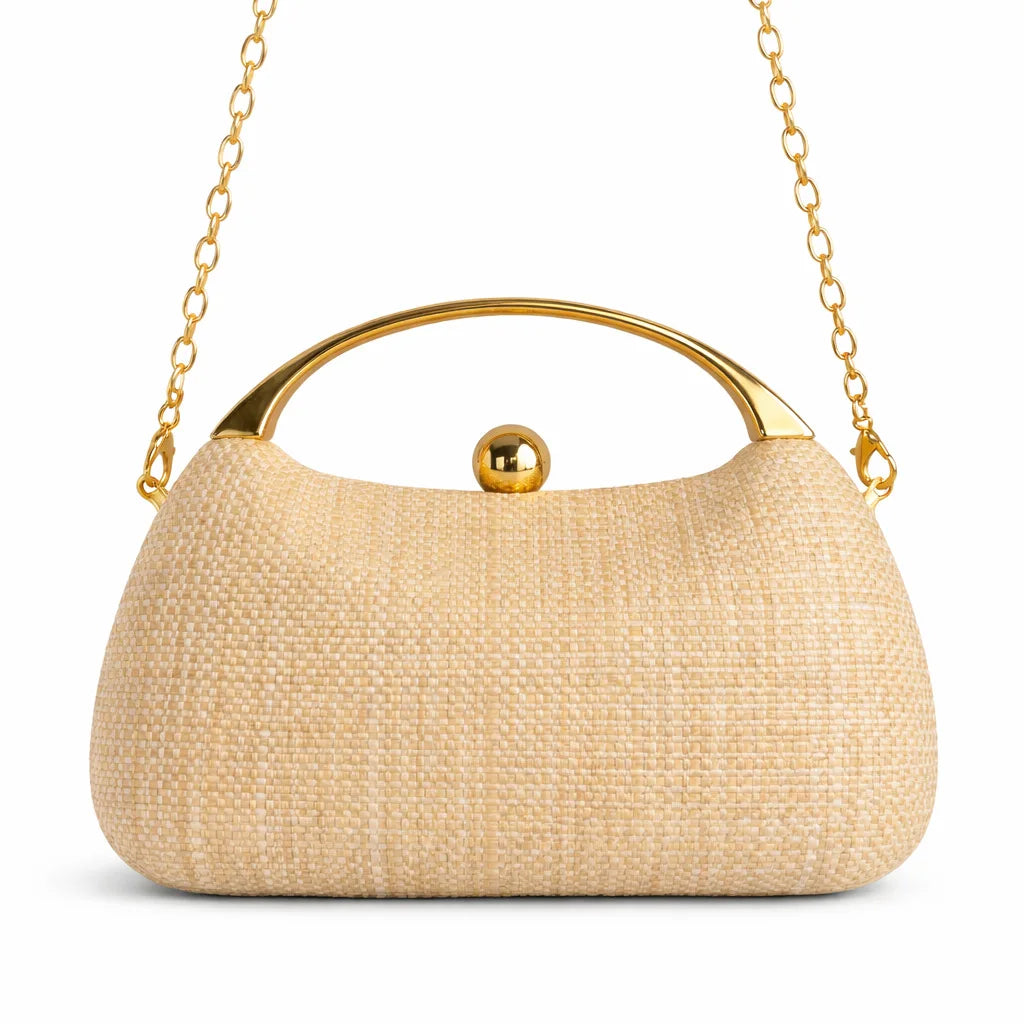 Woven Shell Evening Bag, Embossed Dinner Clutch - product photo 4