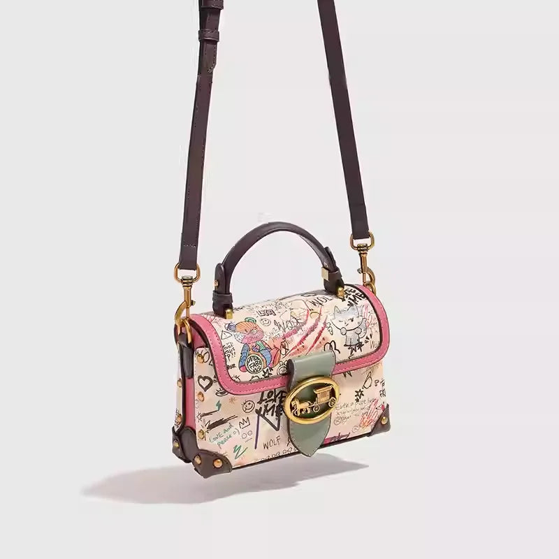Cartoon Print Top-Handle Bag, Adjustable Crossbody - product photo 3