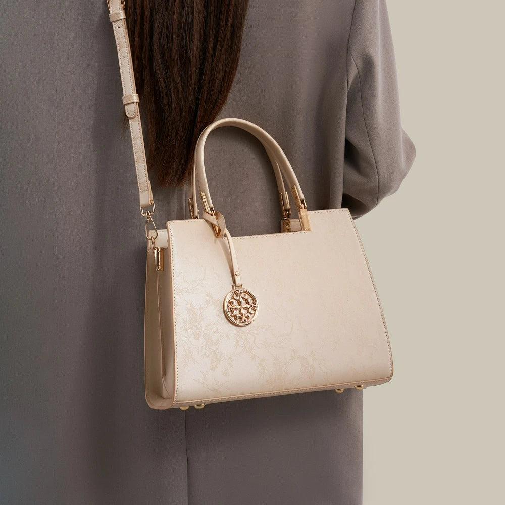 Embroidered Commuter Tote, Chinese-Style Shoulder Bag - product photo 2