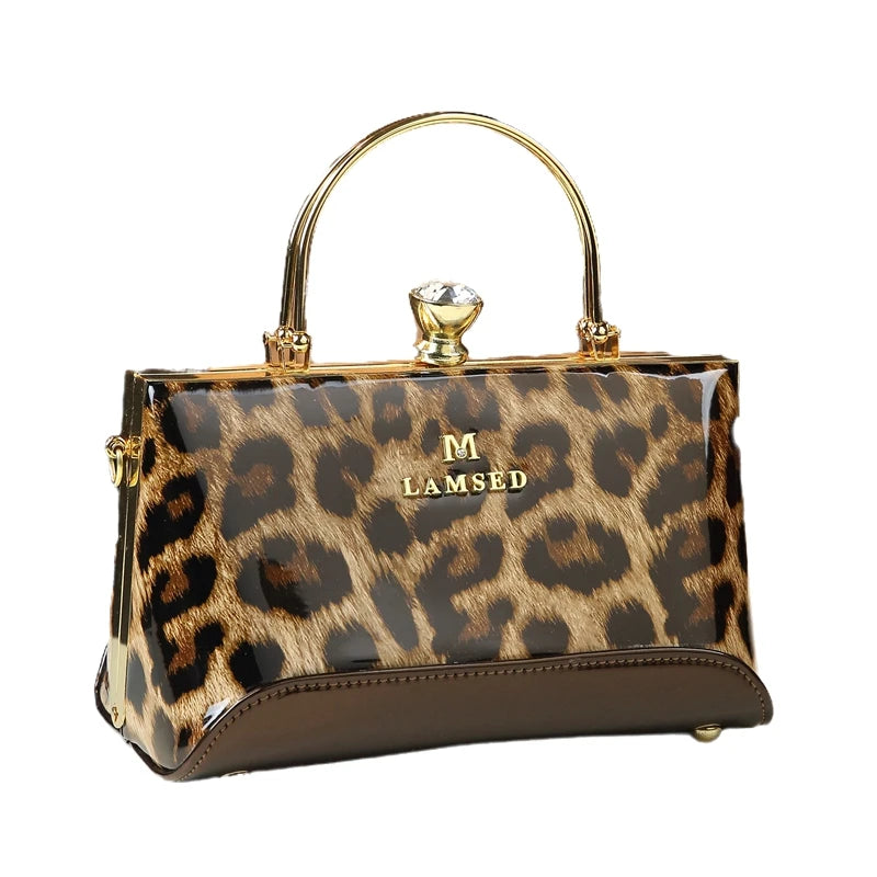Patent Leopard Mini Shoulder Bag, Party Clutch - product photo 6