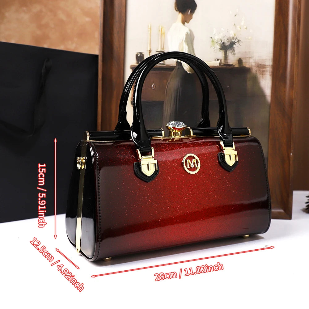 Rhinestone Pillow Bag, Retro PU Shoulder Bag - product photo 3