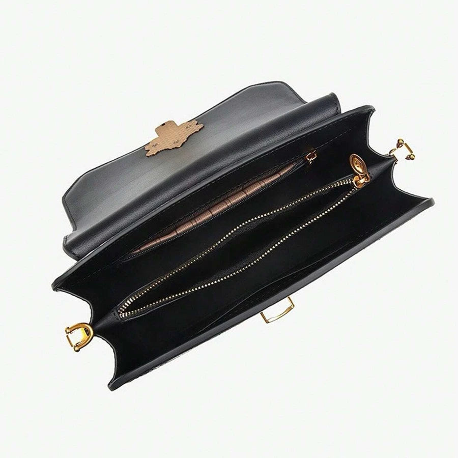 Snake-Pattern Boston Bag, PU Crossbody Handbag - product photo 3