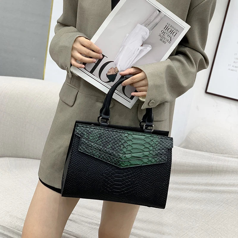Leopard Croc-Embossed Tote, PU Shoulder Bag - product photo 6