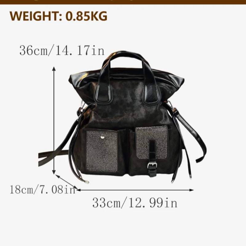 Retro Embossed Tote, Large-Capacity Shoulder Bag - product photo 6