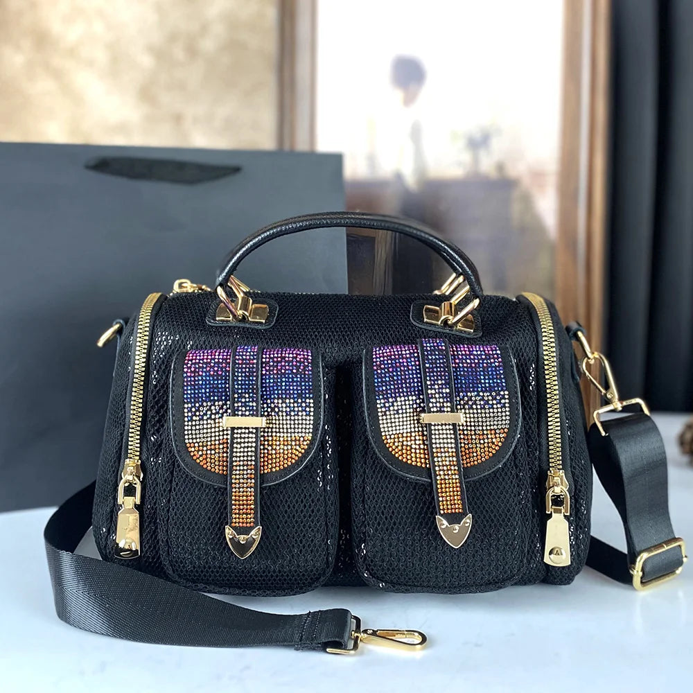 Nylon Boston Bag, Casual Travel Crossbody Handbag - product photo 1