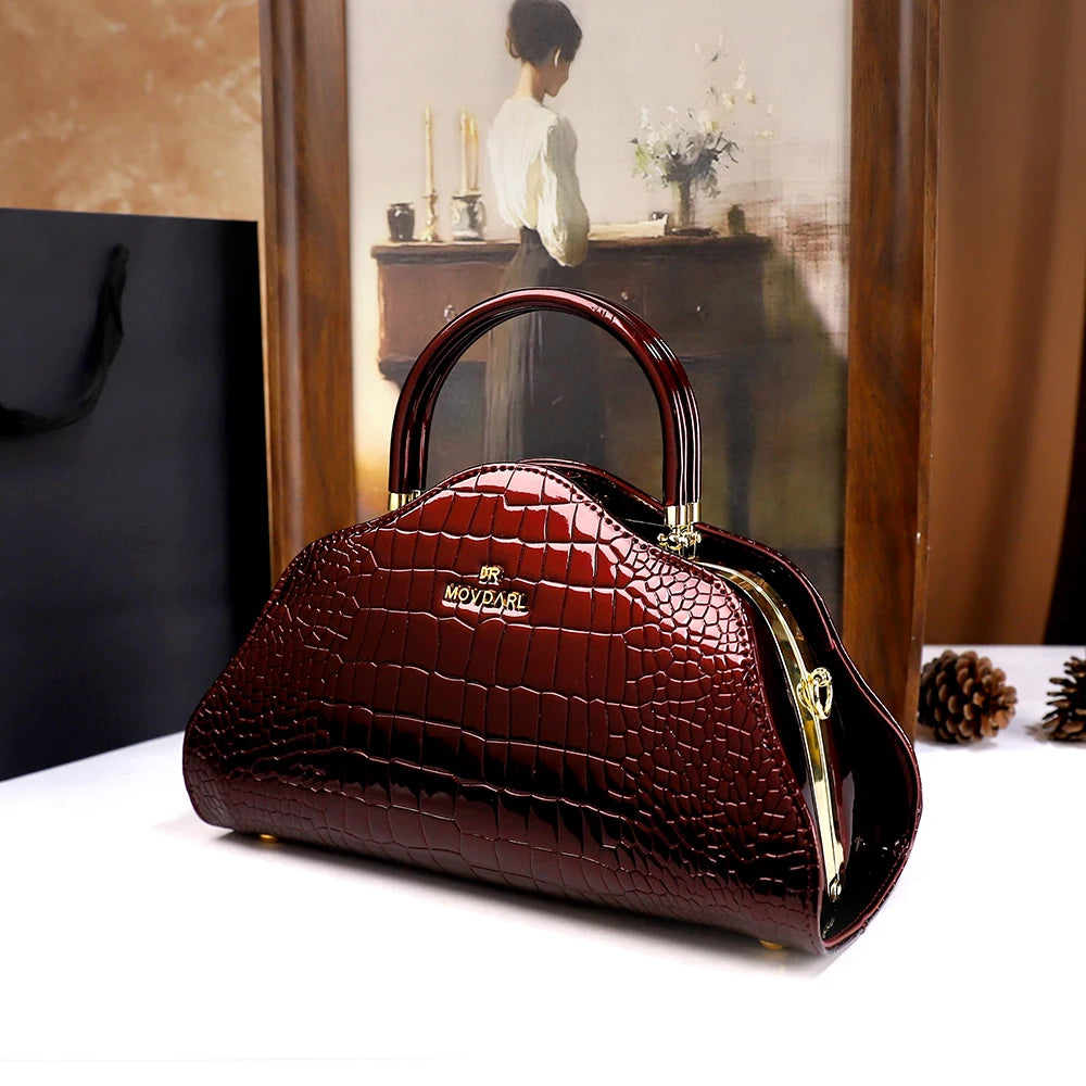 Alligator-Pattern Cloud Bag, Ruched Puffy Shoulder Bag - product photo 4