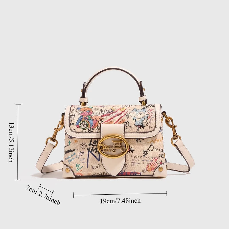 Cartoon Print Top-Handle Bag, Adjustable Crossbody - product photo 2