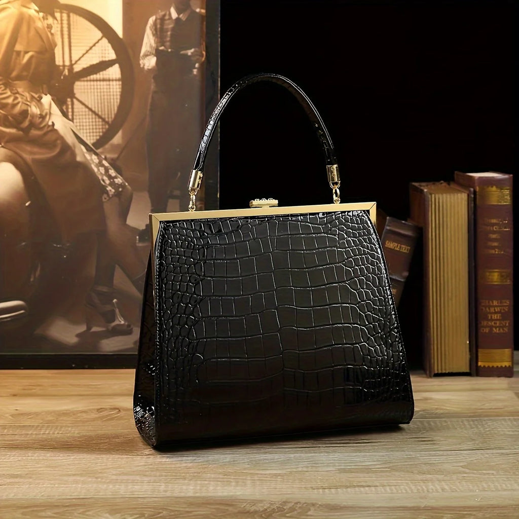 Crocodile-Pattern Sequin Bag with Removable Strap - product photo 4