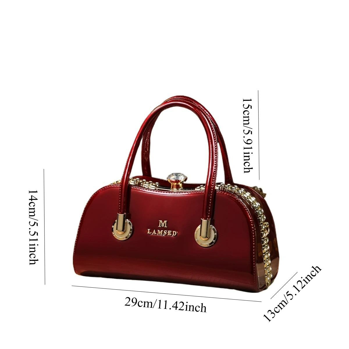 Rhinestone Top-Handle Shoulder Bag, Work-to-Evening Bag - product photo 6