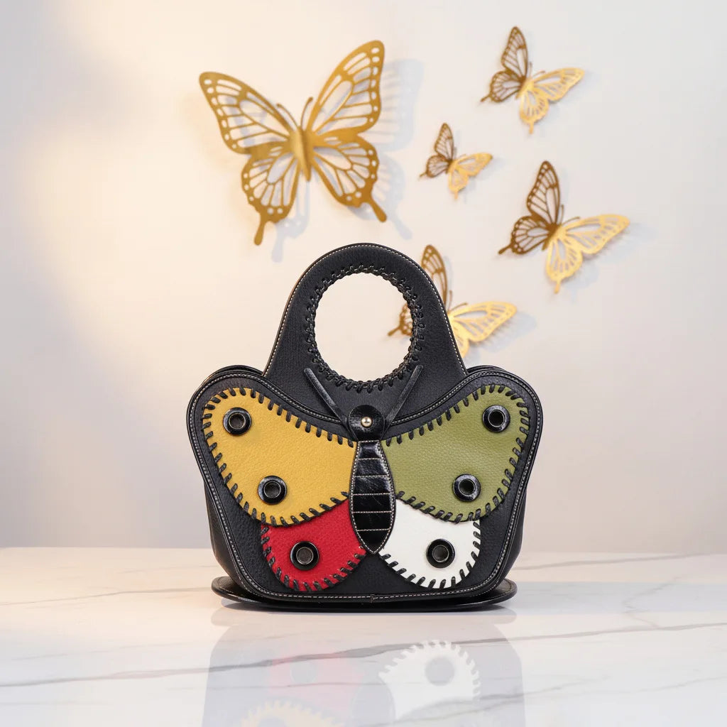 Butterfly-Shaped Bag, Animal-Print Top-Handle Handbag - product photo 3