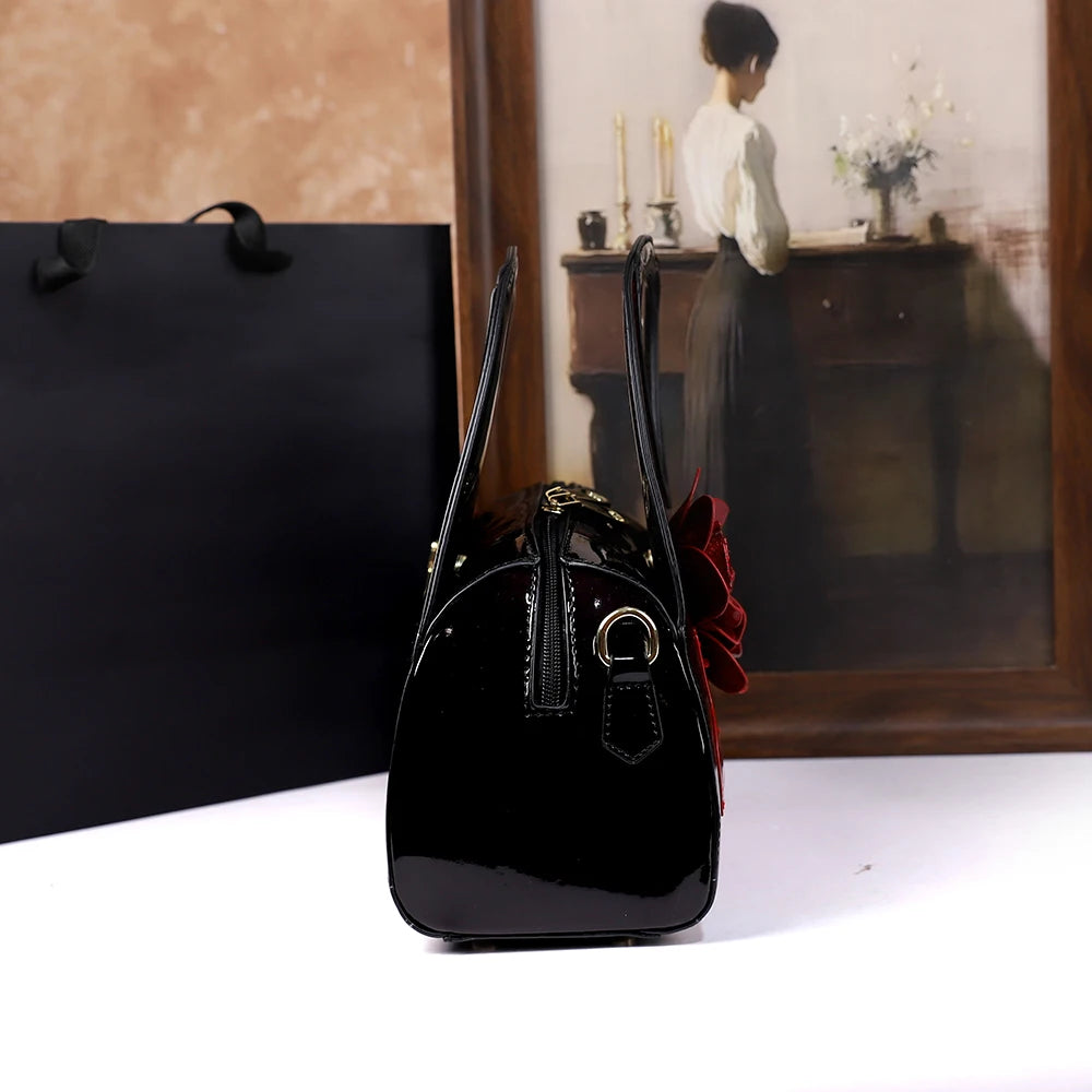 3D Rose Dumpling Bag, Textured PU Crossbody - product photo 3