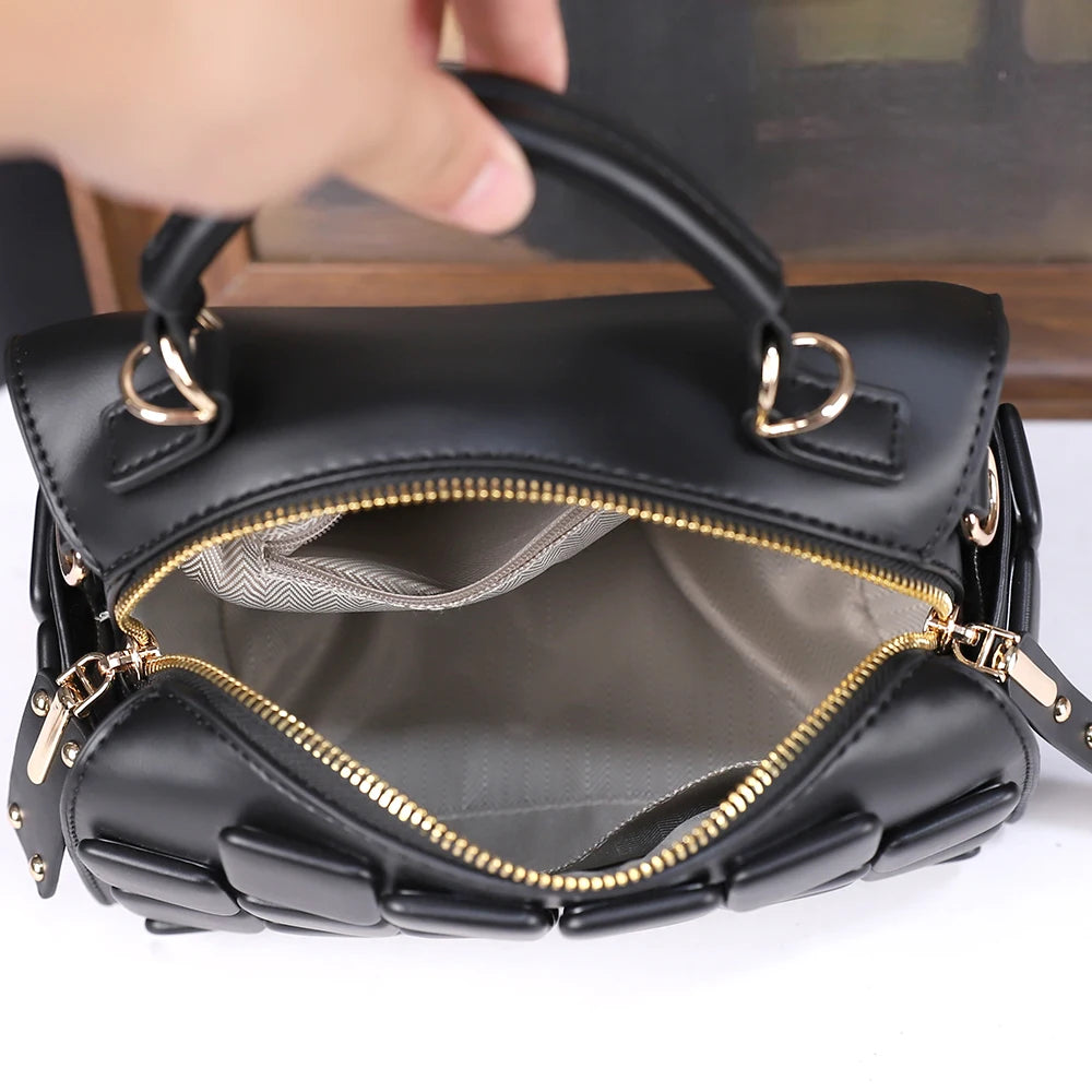 Small Boxy Shoulder Bag, Zip PU Handbag - product photo 4