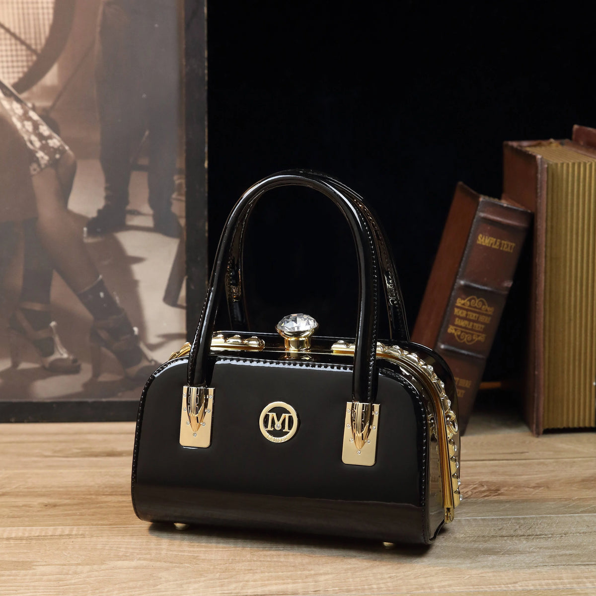 Vintage Boston Shoulder Bag with Detachable Strap - product photo 5
