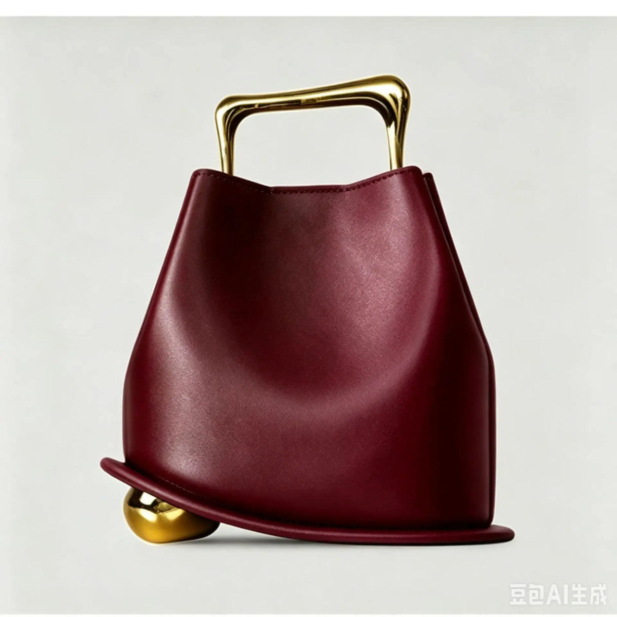 Minimalist Metal-Handle Barrel Bag, PU Crossbody - product photo 3