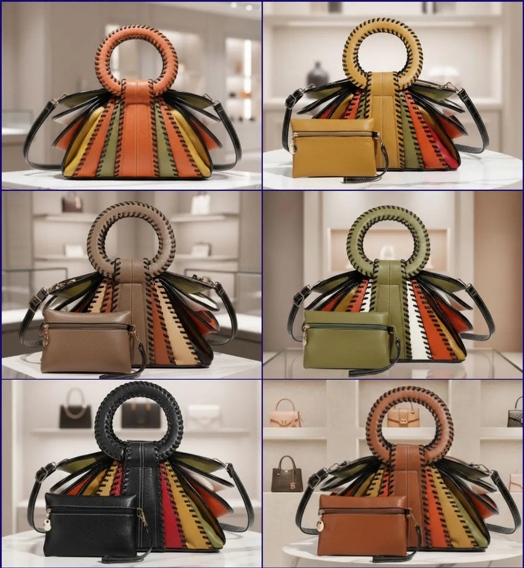 Two-Tone Minimalist Tote Bag, Large PU Handbag - product photo 6