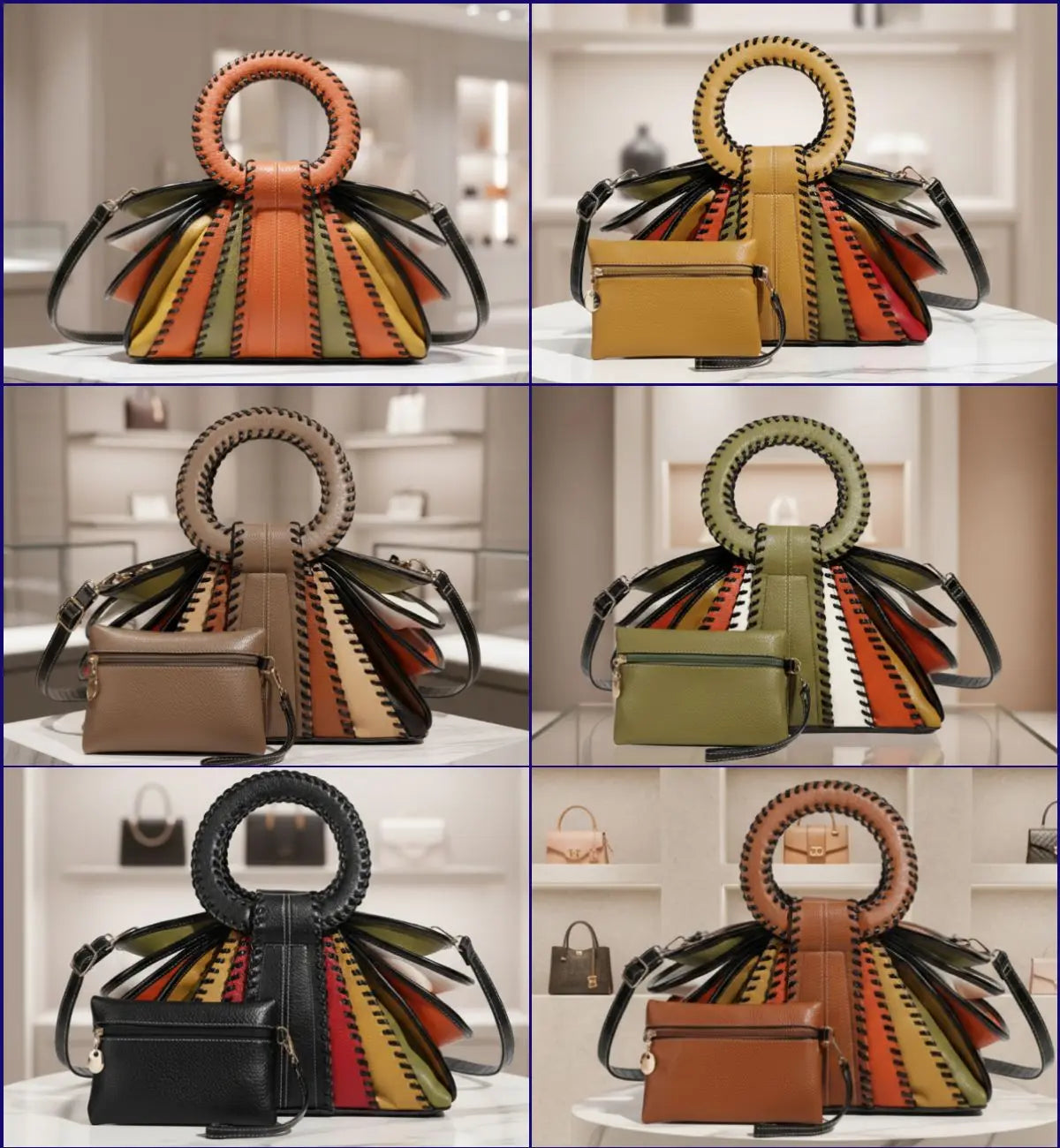 Two-Tone Minimalist Tote Bag, Large PU Handbag - product photo 6