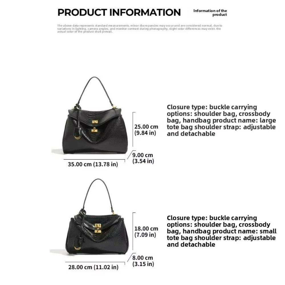 Crocodile-Pattern PU Tote, Business Shoulder Bag - product photo 6