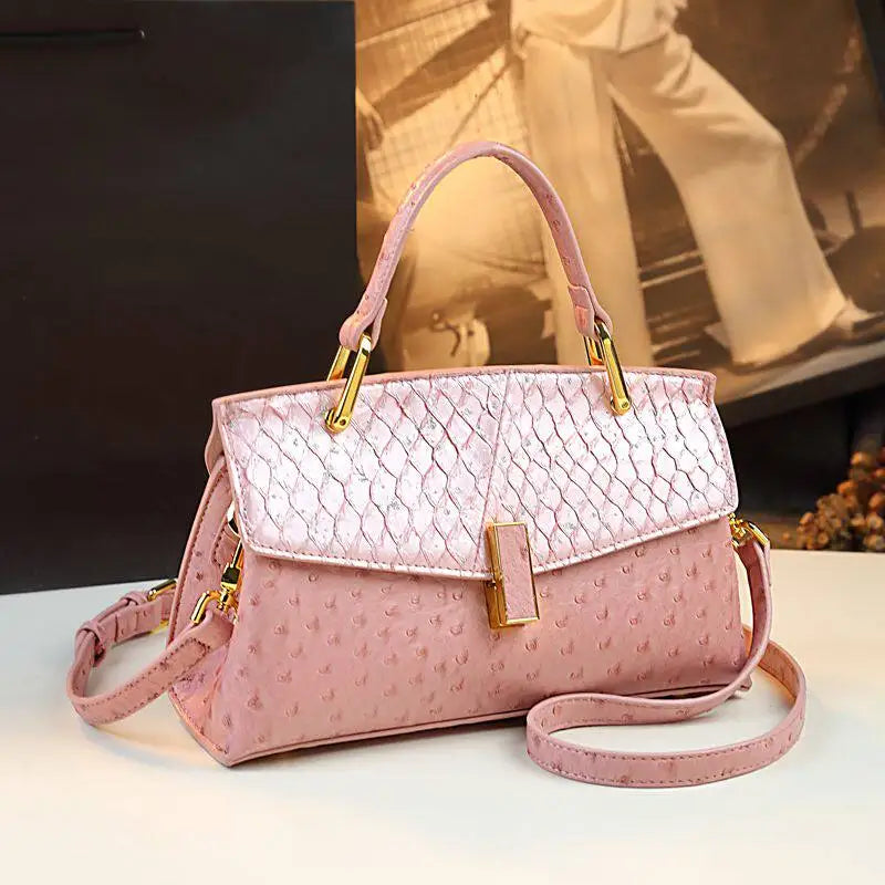 Bird-Pattern Handbag, Retro Rotary Buckle PU Bag - product photo 5