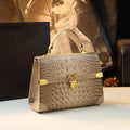 Alligator-Texture Crossbody Bag with Rivet Trim - product photo 1
