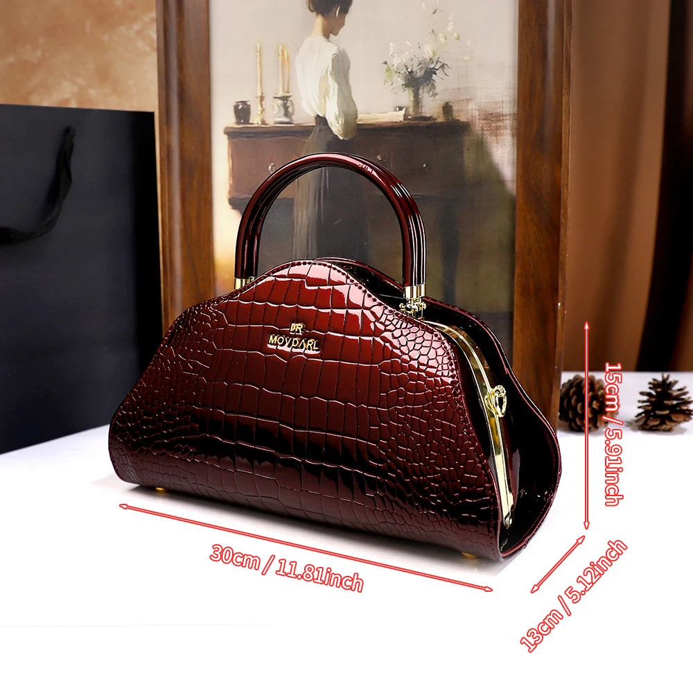 Alligator-Pattern Cloud Bag, Ruched Puffy Shoulder Bag - product photo 2